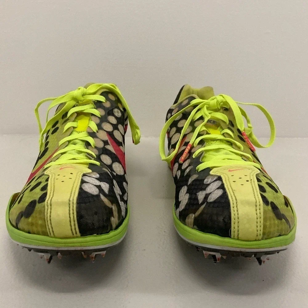 Nike Zoom Neon Highlighter Yellow Track Shoes w/Black and‎ Pink Accents